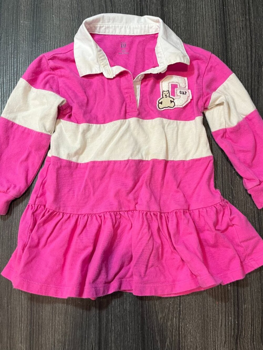 Gap Pink and White Size 2 Dress Rugby Dress